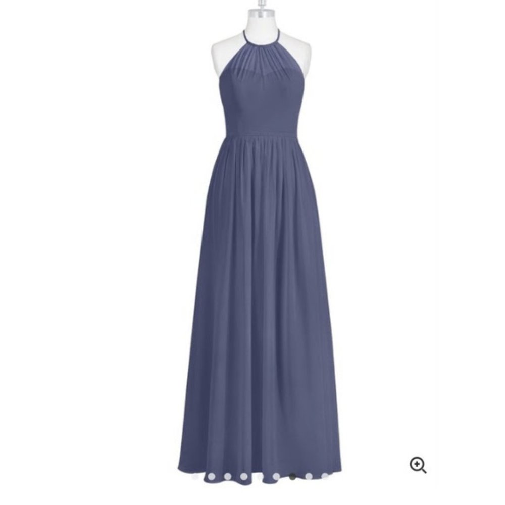 Azazie Bridesmaid Dress, Stormy Blue, Floor Lenght, Size A0